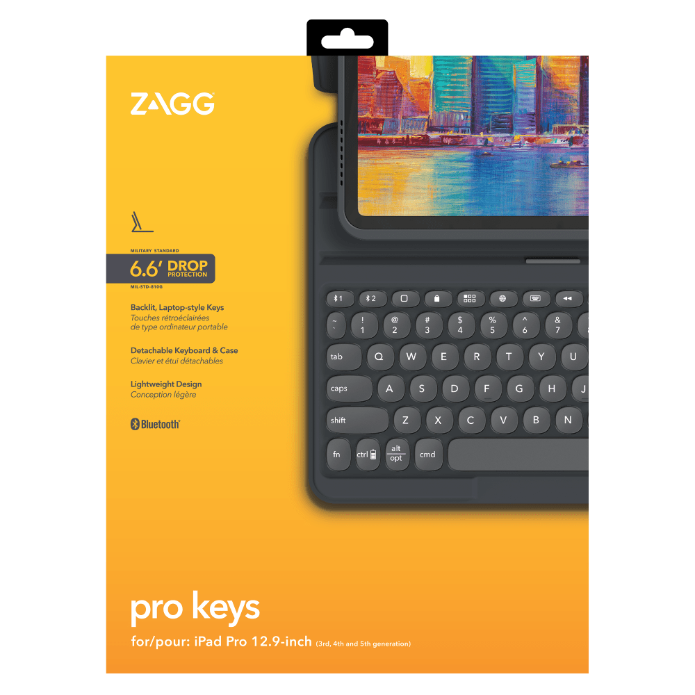 ZAGG Pro Keys Bluetooth Keyboard Case for Apple iPad Pro 12.9 (2021 / 2020 / 2018) by ZAGG