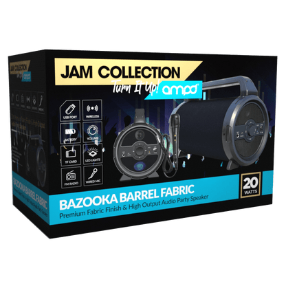 AMPD Bazooka Barrel Bluetooth Speaker with Microphone